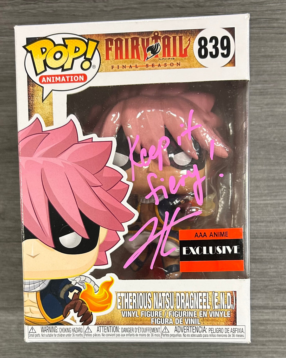 Signed Etherious Natsu Dragneel (E.N.D.) Vinyl Funko Pop 839