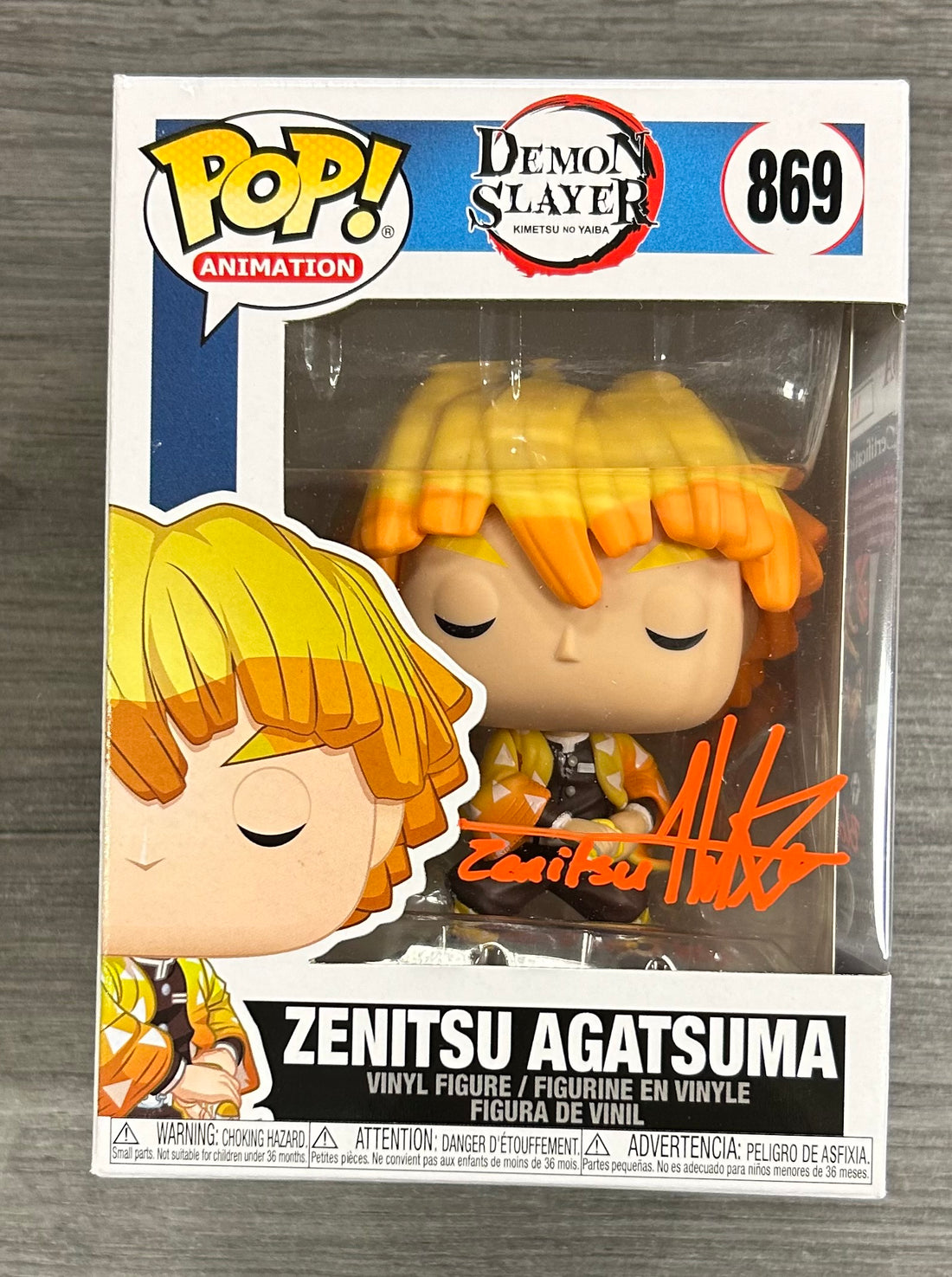 Signed Zenitsu Agatsuma Vinyl Funko Pop 869